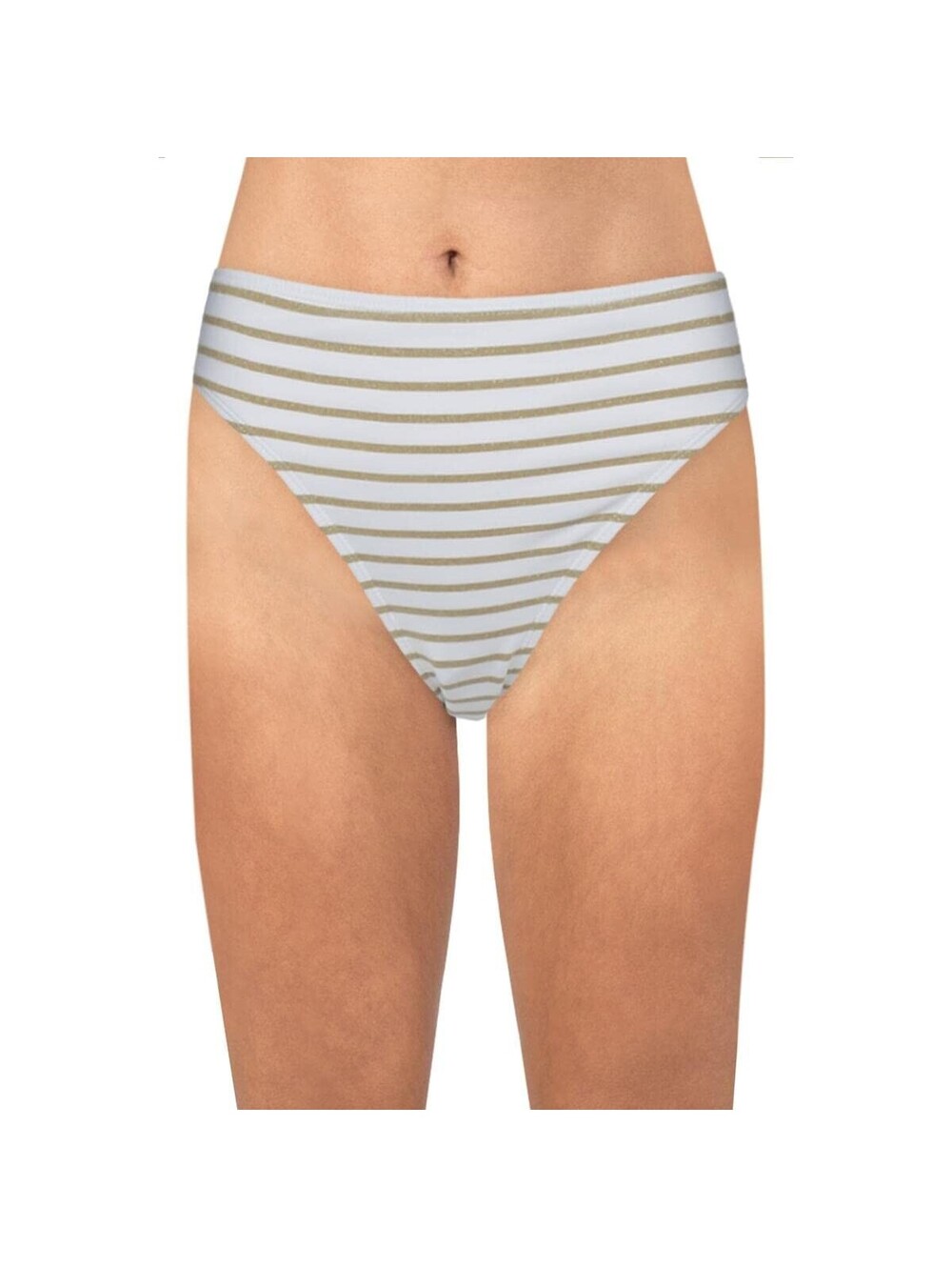 Lauren Ralph Lauren Womens Metallic Hipster Swim Bottom Separates White 14